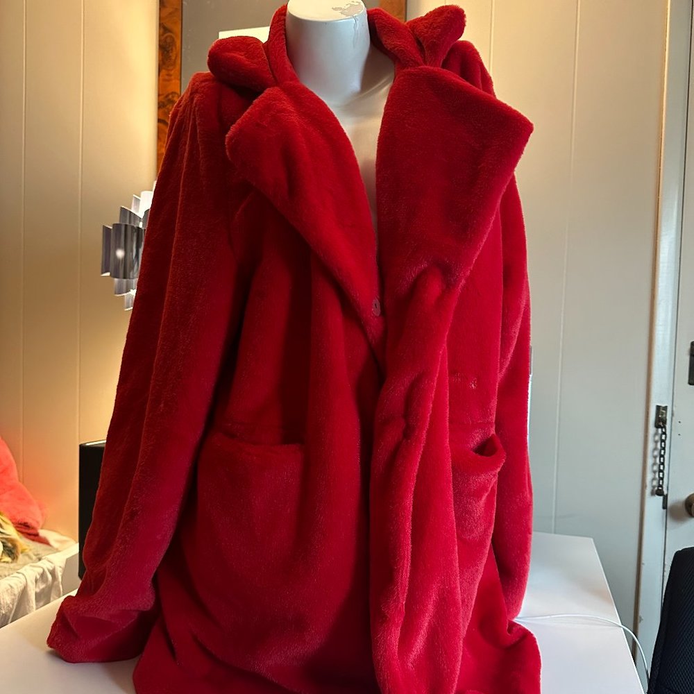 Red Faux Fur Coat